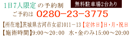 施術時間などの内容